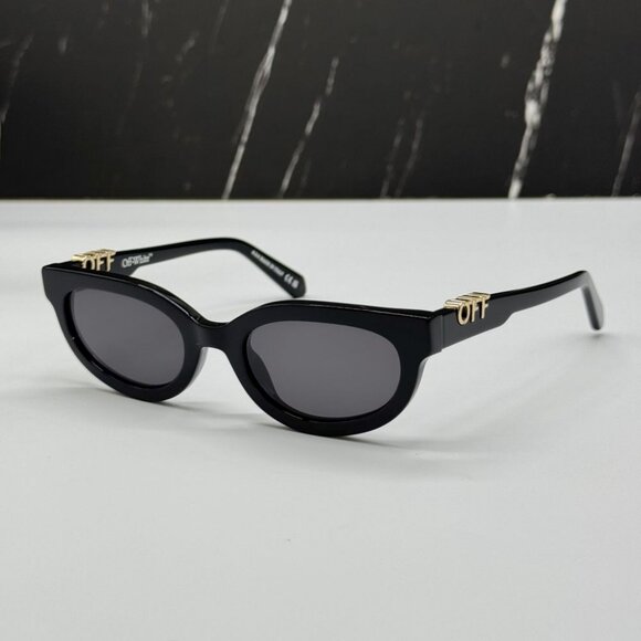 NEW OFF-WHITE OERI13D SPARKS 1007 SUNGLASSES WOMEN ROUND BLACK EYEWEAR main image 5